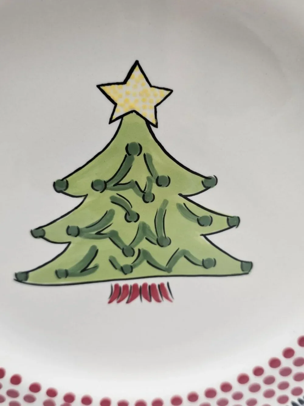 1 Caffco Simply Christmas Tree Star on Top Holiday Plate 9” M Bagwell